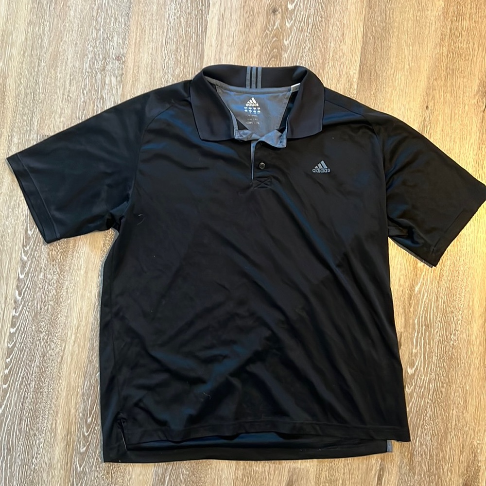 Adidas Black and Grey Polo